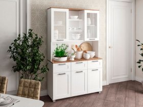 Буфет Катерини (дуб бельмунд/белое дерево) в Верх-Ирмени - verh-irmen.mebel-nsk.ru | фото