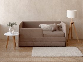 Диван-кровать Happy (капучино) в Верх-Ирмени - verh-irmen.mebel-nsk.ru | фото