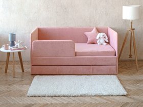 Диван-кровать Happy (коралловый) в Верх-Ирмени - verh-irmen.mebel-nsk.ru | фото