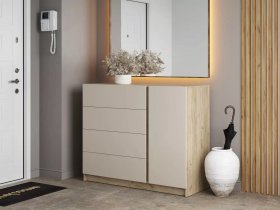Комод Бостон  КМ-001 (дуб крафт серый/кашемир) в Верх-Ирмени - verh-irmen.mebel-nsk.ru | фото