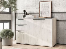 Комод Стандарт-3 NEW (дуб крафт белый) в Верх-Ирмени - verh-irmen.mebel-nsk.ru | фото