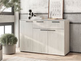 Комод Стандарт-4 NEW (дуб крафт белый) в Верх-Ирмени - verh-irmen.mebel-nsk.ru | фото