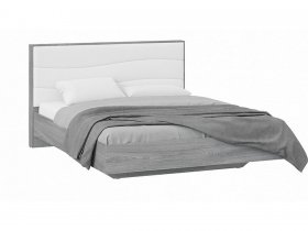 Кровать двуспальная 1,6 м «Миранда» Тип 1 (Дуб Гамильтон/Белый глянец) в Верх-Ирмени - verh-irmen.mebel-nsk.ru | фото