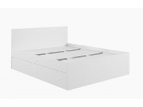 Кровать двуспальная с ящиками 1,6м Мадера-М1600 (белый) в Верх-Ирмени - verh-irmen.mebel-nsk.ru | фото