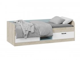 Кровать комбинированная «Оливер» Тип 1 401.003.000 (дуб крафт серый/белый/серо-голубой) в Верх-Ирмени - verh-irmen.mebel-nsk.ru | фото