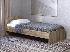 Кровать односпальная 80 с низкой спинкой (дуб крафт серый) в Верх-Ирмени - verh-irmen.mebel-nsk.ru | фото