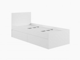 Кровать односпальная с ящиками 0,9м Мадера-М900 (белый) в Верх-Ирмени - verh-irmen.mebel-nsk.ru | фото