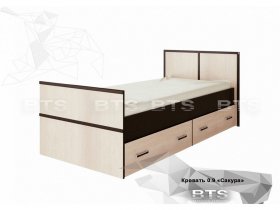 Кровать односпальная с ящиками 0,9м Сакура (BTS) в Верх-Ирмени - verh-irmen.mebel-nsk.ru | фото