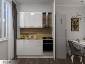 Кухонный гарнитур МДФ Выгодно и точка 1,5 м (белый глянец) в Верх-Ирмени - verh-irmen.mebel-nsk.ru | фото