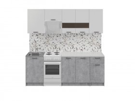 Кухонный гарнитур Розалия 1,7 м (белый/цемент) в Верх-Ирмени - verh-irmen.mebel-nsk.ru | фото