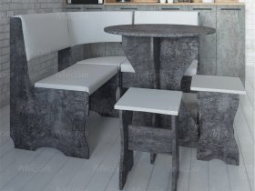 Кухонный уголок Лотос  (цемент темный к/з White) в Верх-Ирмени - verh-irmen.mebel-nsk.ru | фото