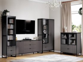 Модульная гостиная Нора (металл бруклин/графит) в Верх-Ирмени - verh-irmen.mebel-nsk.ru | фото