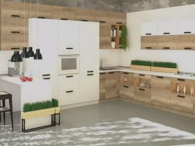 Модульная кухня Фиджи 2,3м (крафт) в Верх-Ирмени - verh-irmen.mebel-nsk.ru | фото