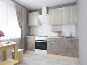 Модульная кухня Йота (пикард/цемент) в Верх-Ирмени - verh-irmen.mebel-nsk.ru | фото