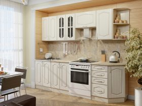 Модульная кухня Классика-1 (дуб молочный) в Верх-Ирмени - verh-irmen.mebel-nsk.ru | фото