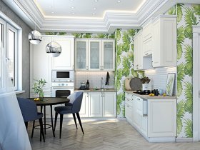 Модульная кухня Ницца (дуб кремовый) в Верх-Ирмени - verh-irmen.mebel-nsk.ru | фото