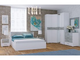 Модульная спальня Бьянка (белый/бетон) в Верх-Ирмени - verh-irmen.mebel-nsk.ru | фото
