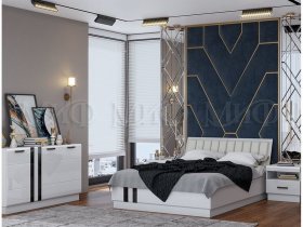 Модульная спальня Магнолия  (белый глянец) в Верх-Ирмени - verh-irmen.mebel-nsk.ru | фото
