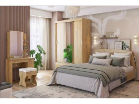 Модульная спальня Виктория-1 (дуб крафт золотой) в Верх-Ирмени - verh-irmen.mebel-nsk.ru | фото
