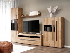 Модульная стенка Ницца (дуб вотан) в Верх-Ирмени - verh-irmen.mebel-nsk.ru | фото