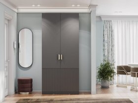 Шкаф двухстворчатый Эккервуд (Нью) (графит) в Верх-Ирмени - verh-irmen.mebel-nsk.ru | фото