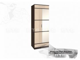 Шкаф двухстворчатый с зеркалом платяной-бельевой Сакура (BTS) в Верх-Ирмени - verh-irmen.mebel-nsk.ru | фото