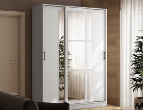 Шкаф-купе 1,6м «Стиль-2» (белый) в Верх-Ирмени - verh-irmen.mebel-nsk.ru | фото