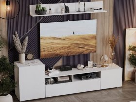 Стенка «Сильвия» (белый ясень) в Верх-Ирмени - verh-irmen.mebel-nsk.ru | фото