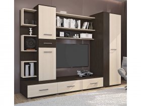 Стенка Верона (дуб венге/дуб молочный) в Верх-Ирмени - verh-irmen.mebel-nsk.ru | фото