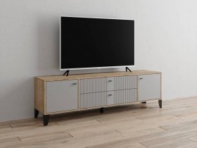 Тумба под ТВ Парус-10 (дуб крафт серый/серый) в Верх-Ирмени - verh-irmen.mebel-nsk.ru | фото