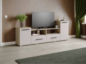 Тумба под ТВ Парус-2 (дуб крафт серый/кашемир) в Верх-Ирмени - verh-irmen.mebel-nsk.ru | фото